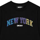 Boys Black Logo Long Sleeve Top, 1, hi-res