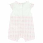 Baby Girls Pink & White Embroidered Romper, 1, hi-res