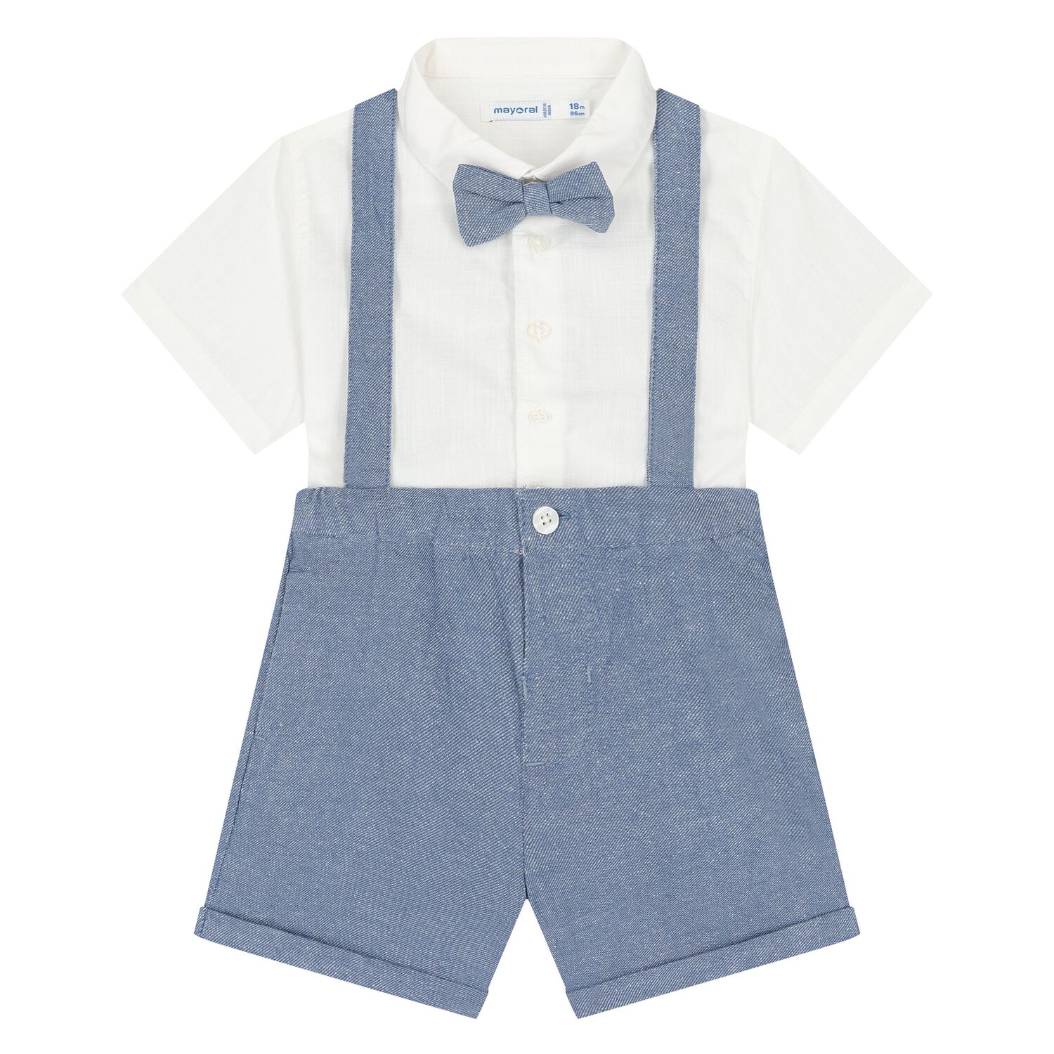 Younger Boys White & Blue Shorts Set, 2, hi-res image number null