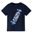 Boys Navy Skateboard T-Shirt, 1, hi-res
