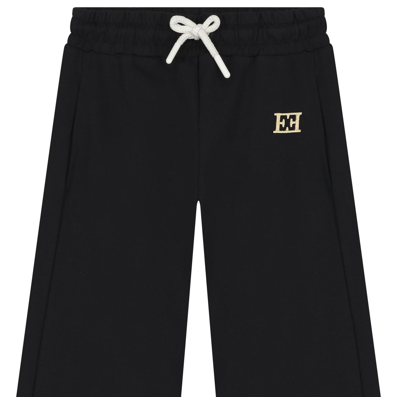 Girls Black Logo Trousers, 1, hi-res