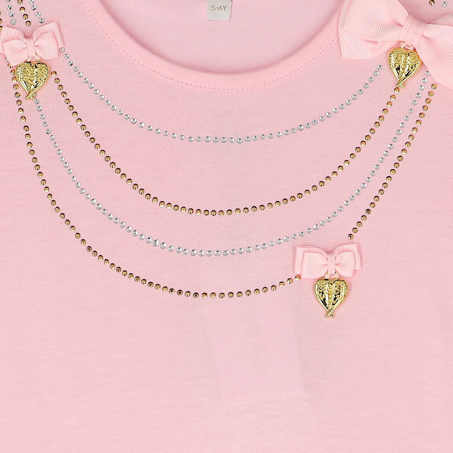 Girls Pink Necklace T-Shirt, 2, hi-res