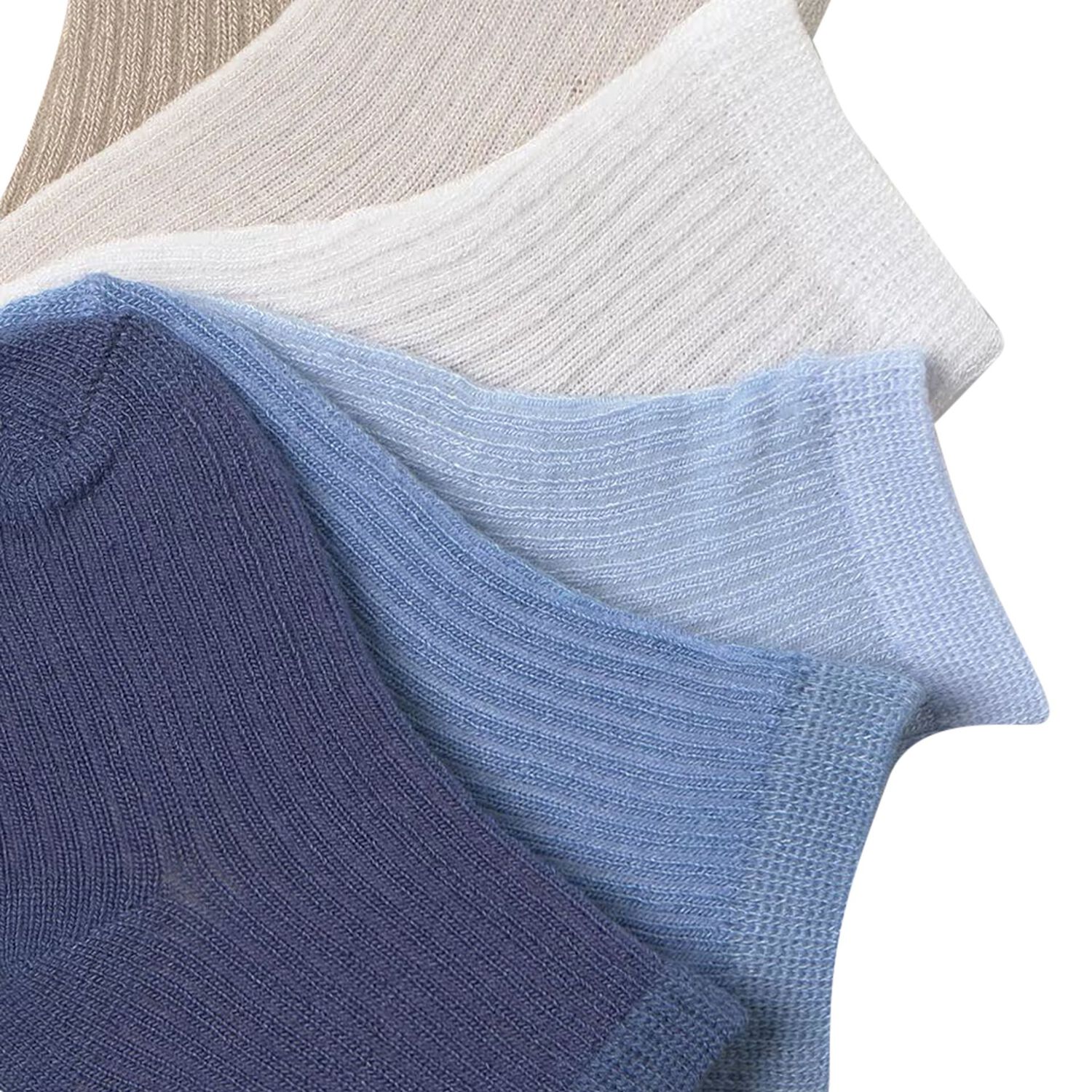 Baby Boys Beige, Blue & Ivory Socks ( 6 Pack ) , 1, hi-res