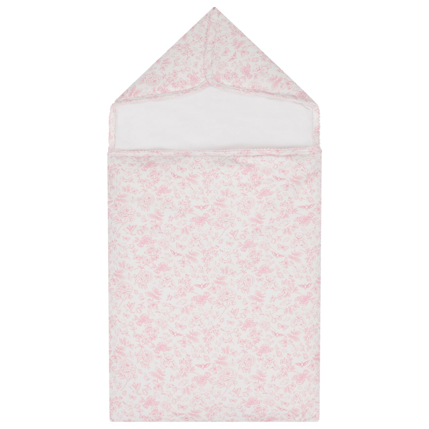 Baby Girls White & Pink Floral Nest, 1, hi-res