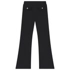 Girls Black Flared Leggings, 1, hi-res