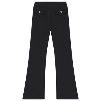 Girls Black Flared Leggings