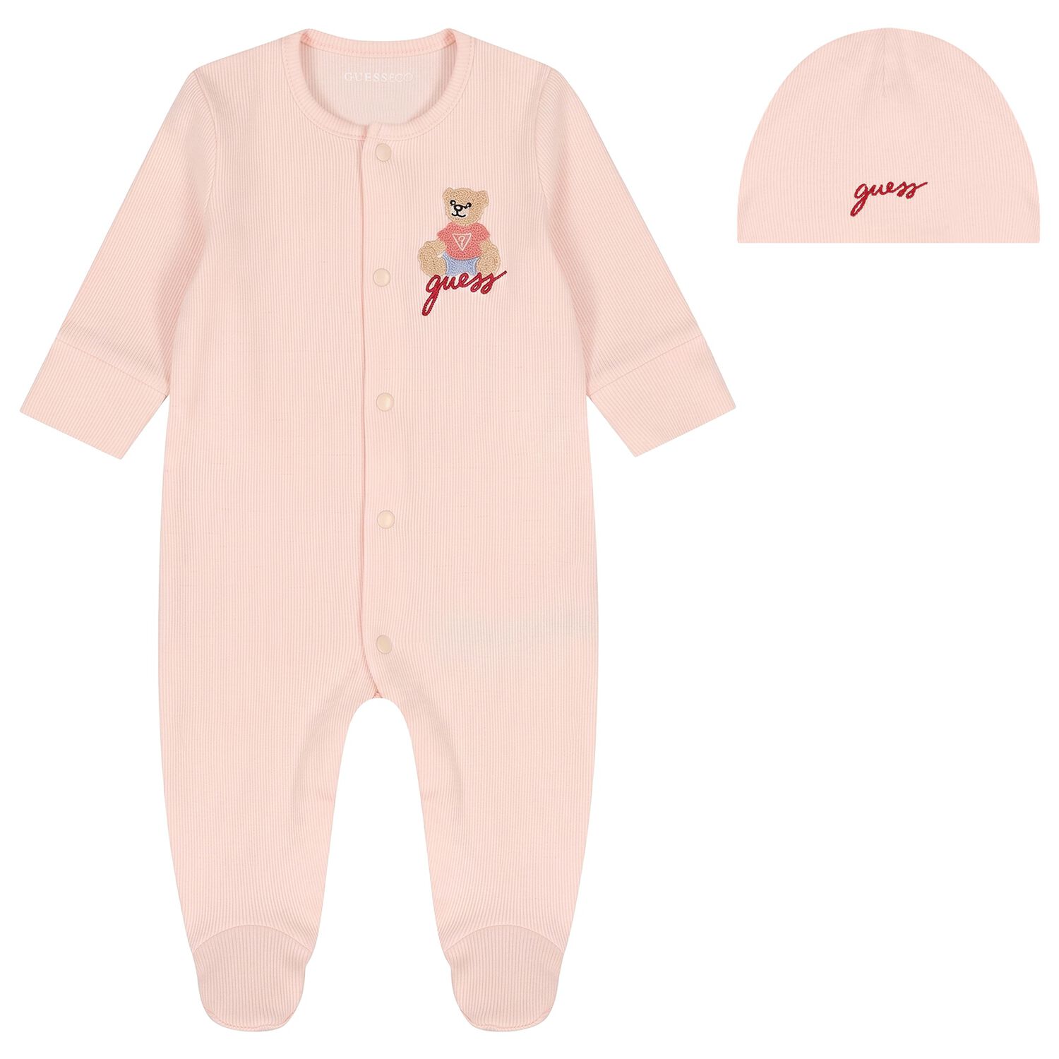Baby Girls Pink Teddy Bear Logo Babygrow Gift Set, 1, hi-res