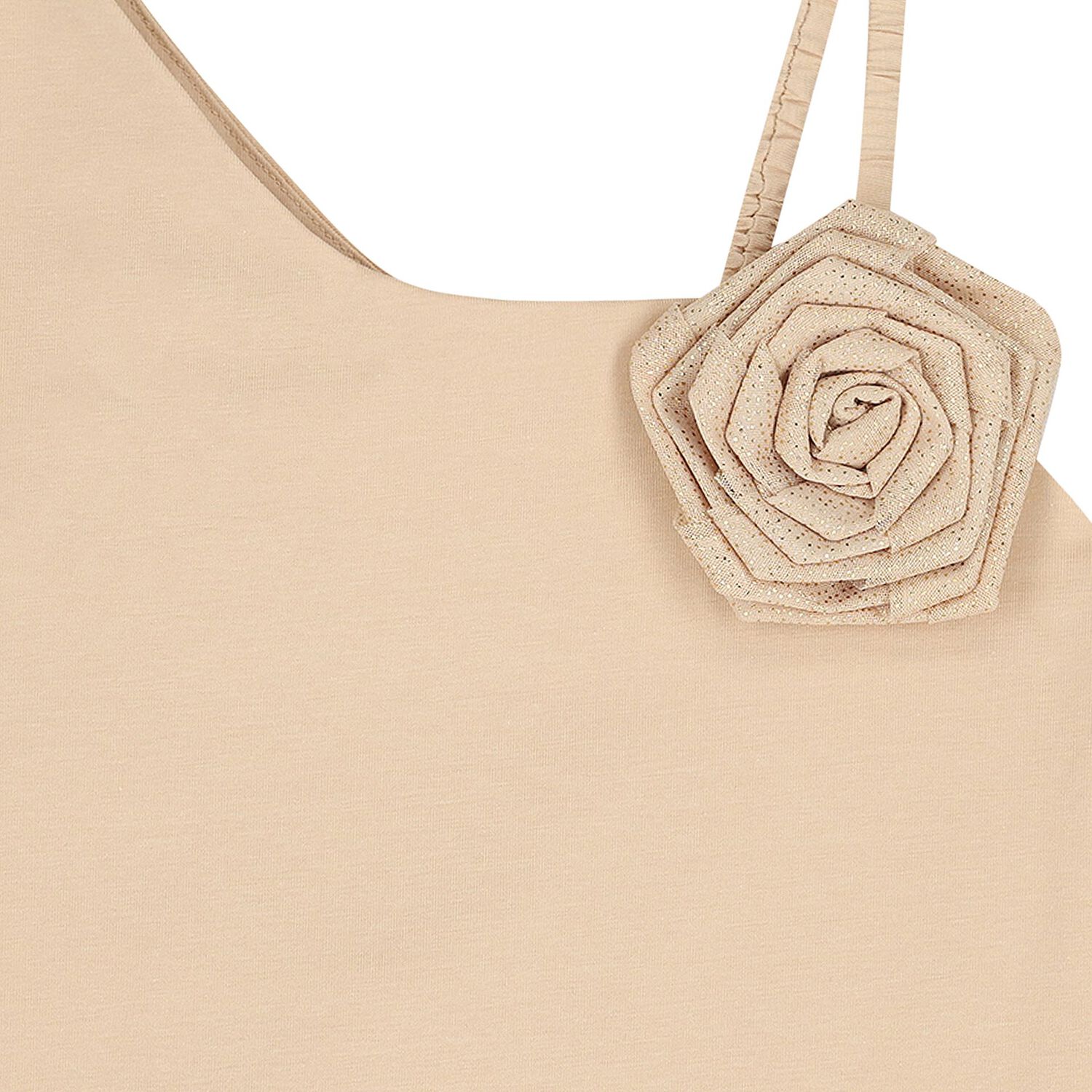 Girls Gold Rose Applique Top, 2, hi-res