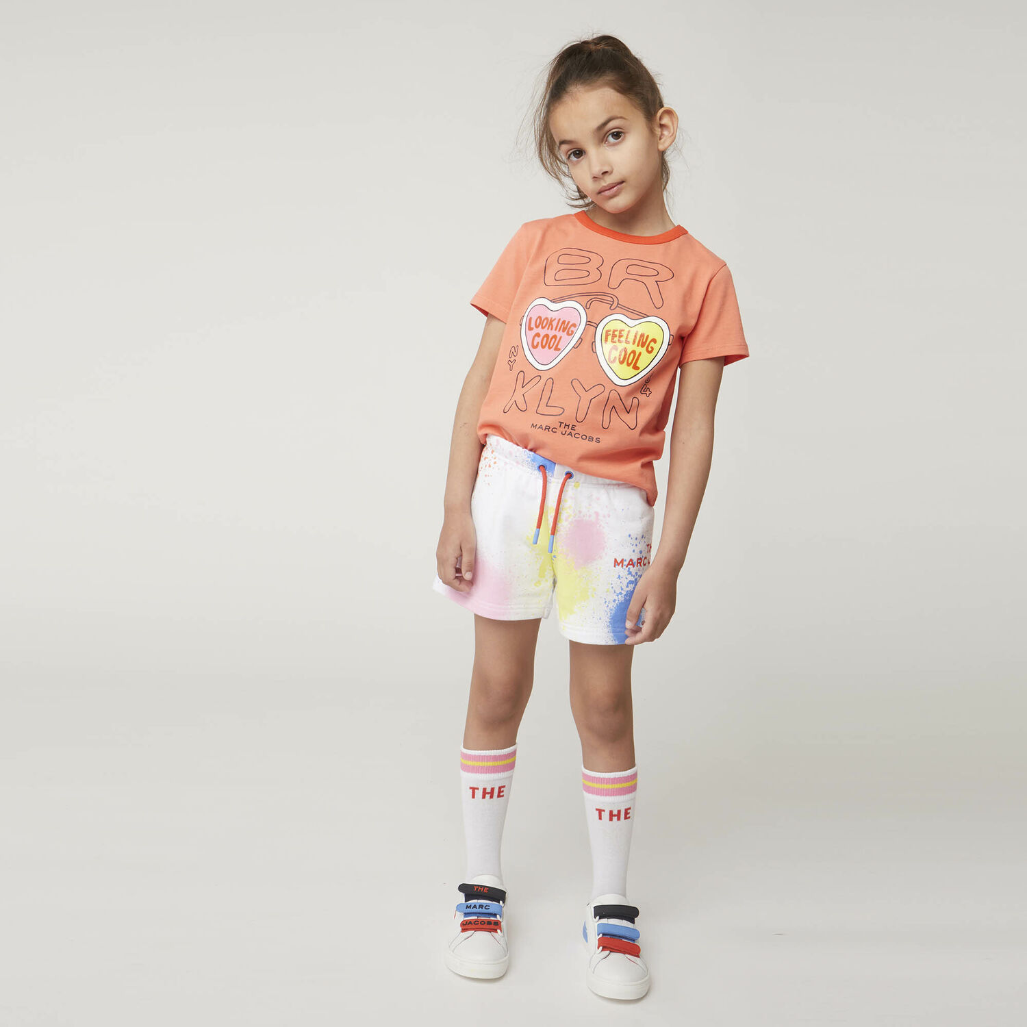 Girls White Logo Shorts, 1, hi-res image number null