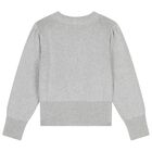 Girls Grey Bow Cardigan, 2, hi-res