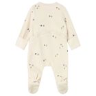 Beige Velour Babygrow, 3, hi-res