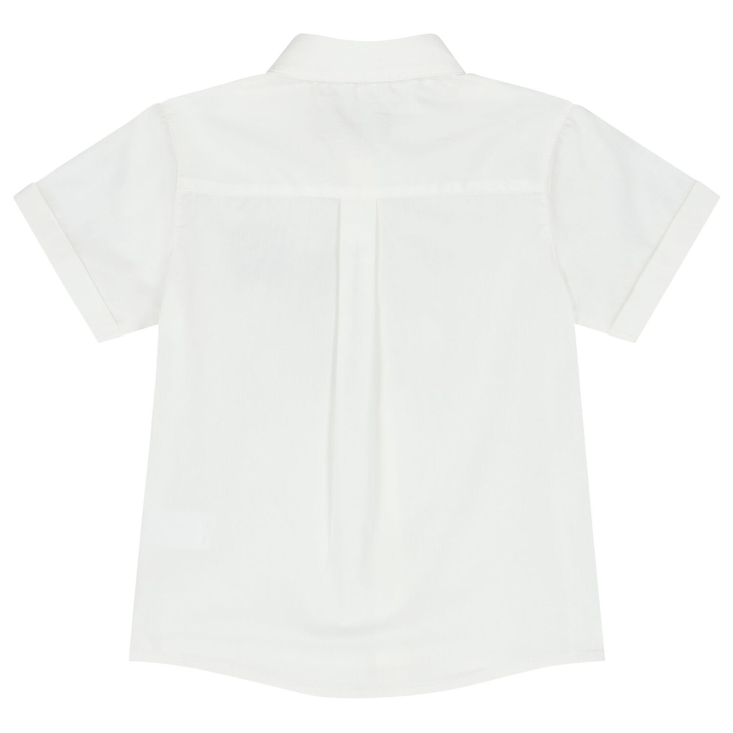 Younger Boys White & Navy Blue Logo Shirt, 2, hi-res image number null