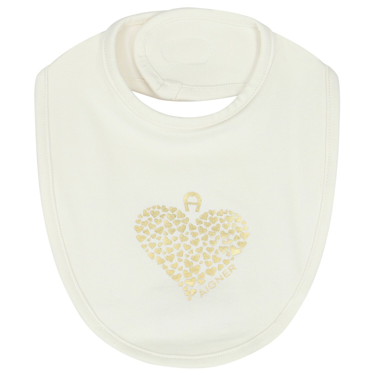 Baby Girls Ivory Heart Logo Bib, 1, hi-res image number null