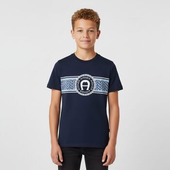Boys Navy Blue Logo T-Shirt