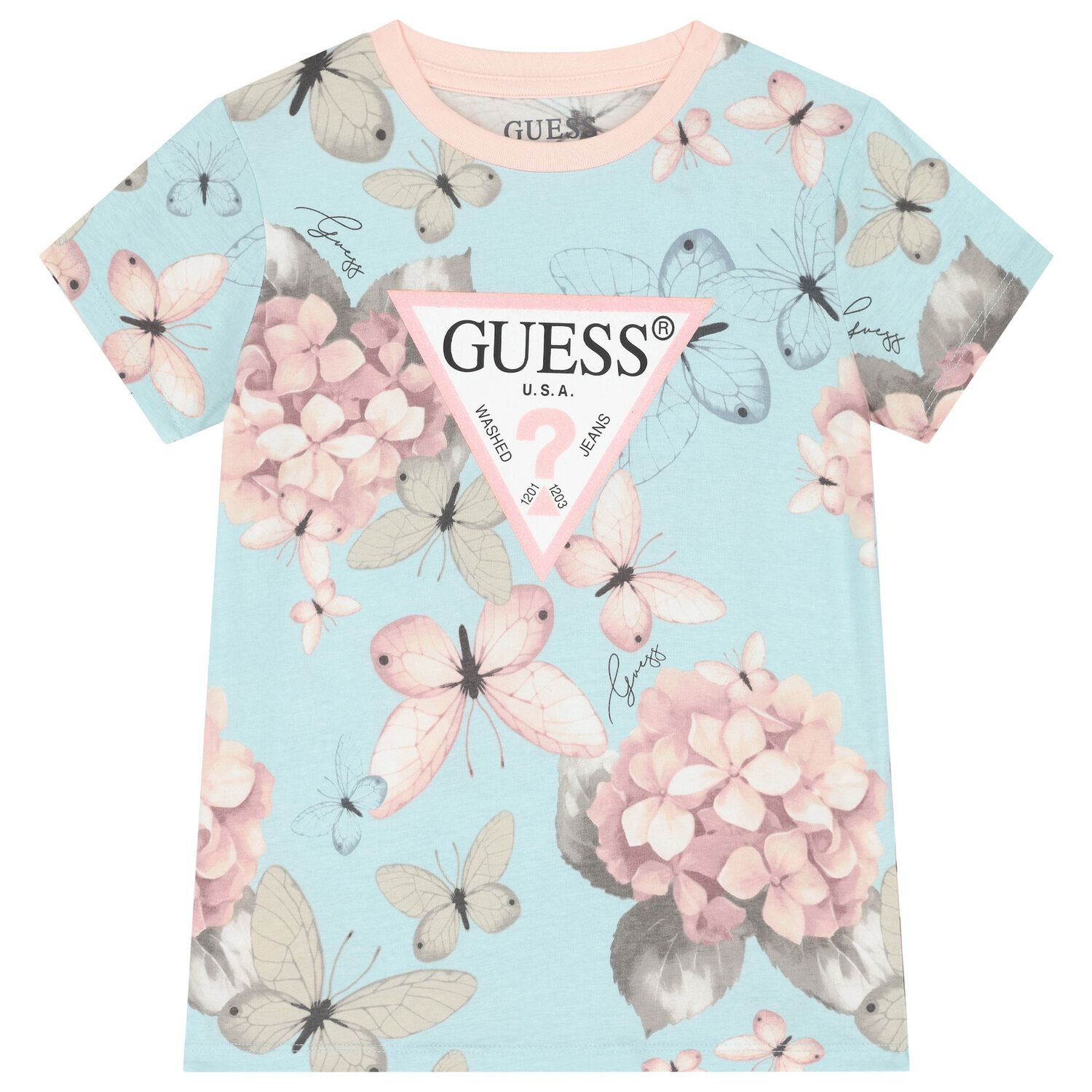 Girls Blue Logo T-Shirt, 2, hi-res