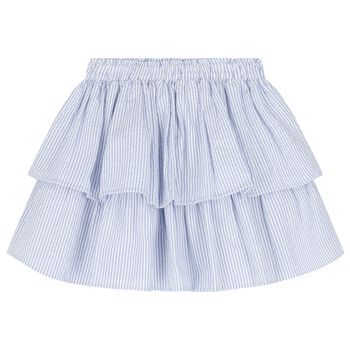 Girls White & Blue Striped Skirt