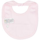 Baby Girls Pink Smocked Bib, 1, hi-res