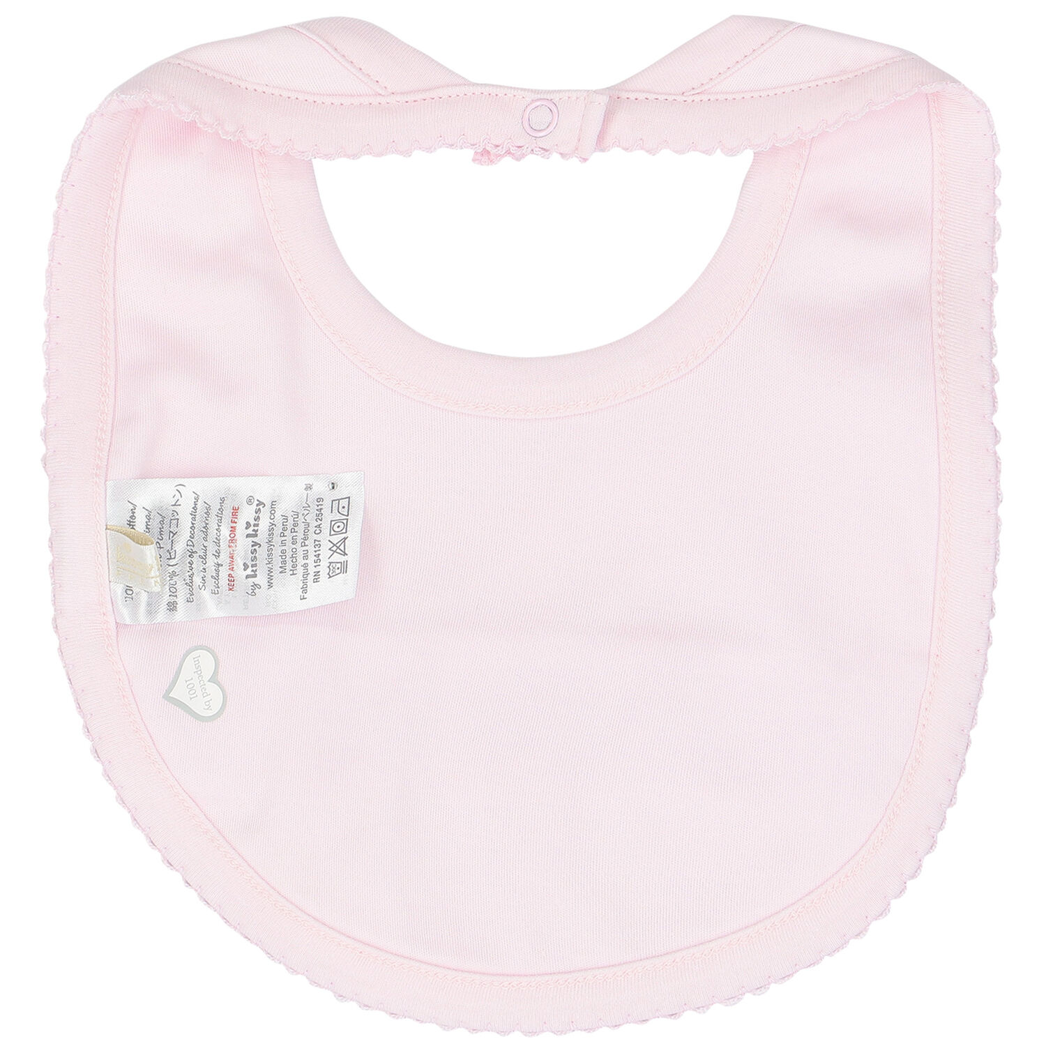 Baby Girls Pink Smocked Bib, 1, hi-res