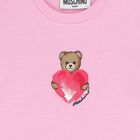 Younger Girls Pink Teddy Bear Dress, 1, hi-res