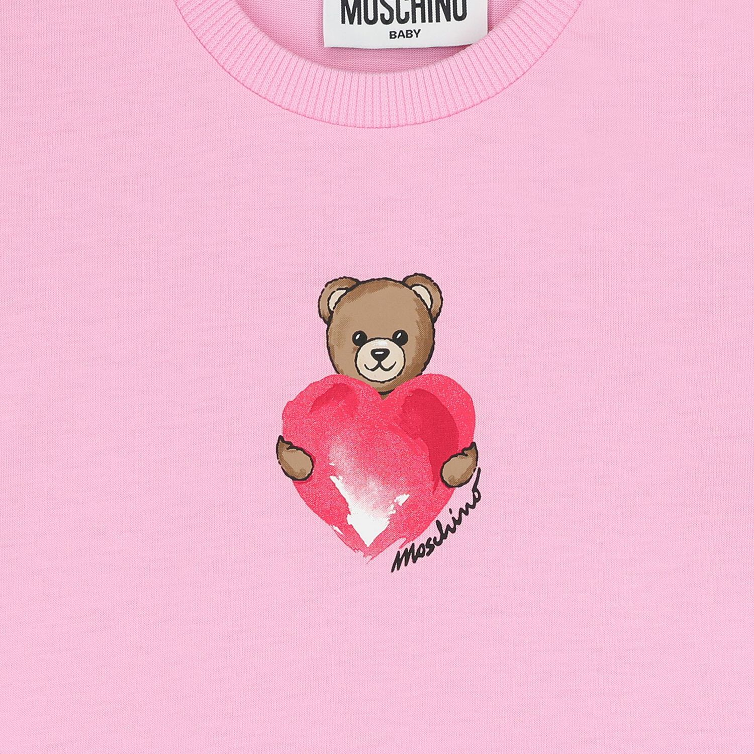 Younger Girls Pink Teddy Bear Dress, 1, hi-res