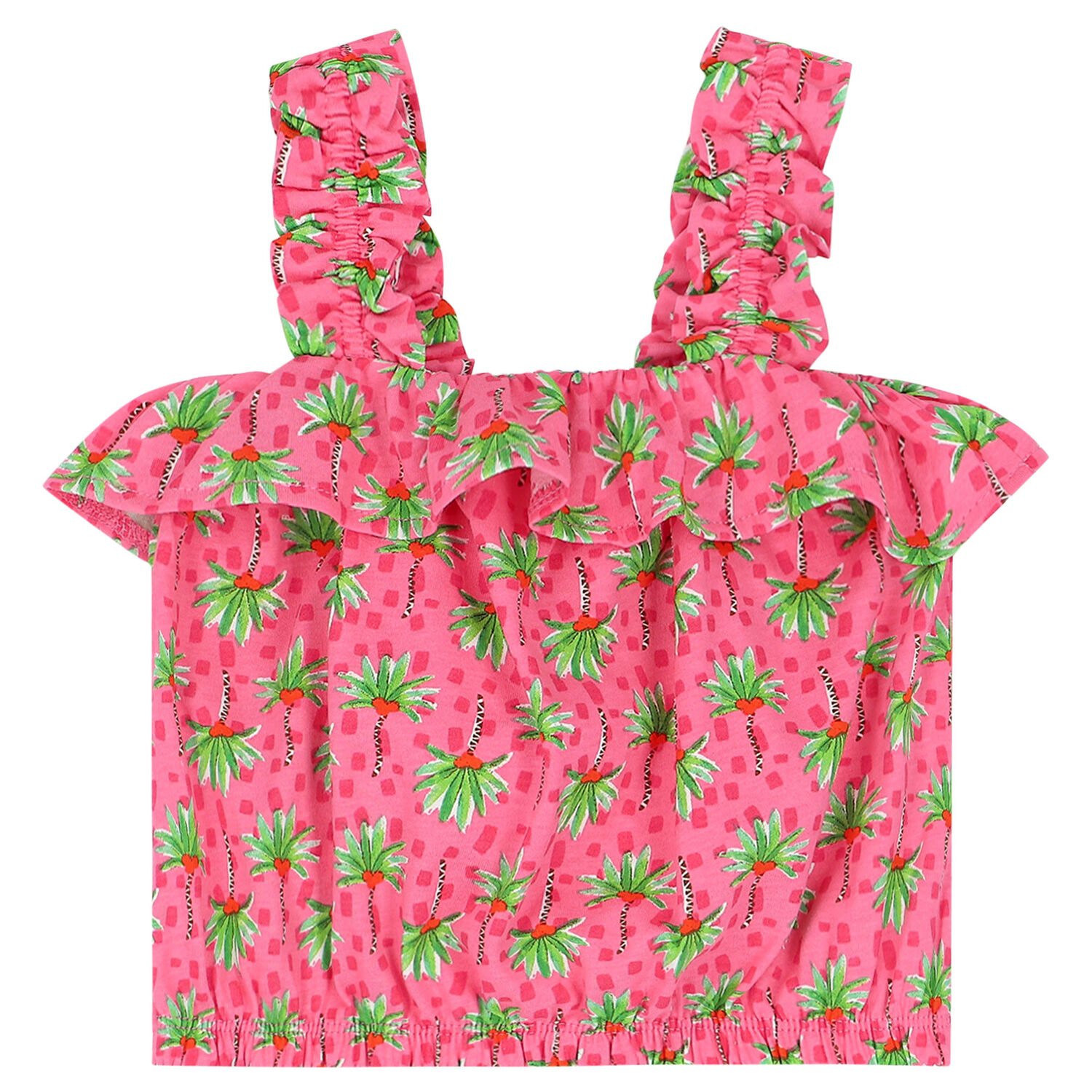 Girls Pink Palm Tree Skirt Set, 1, hi-res