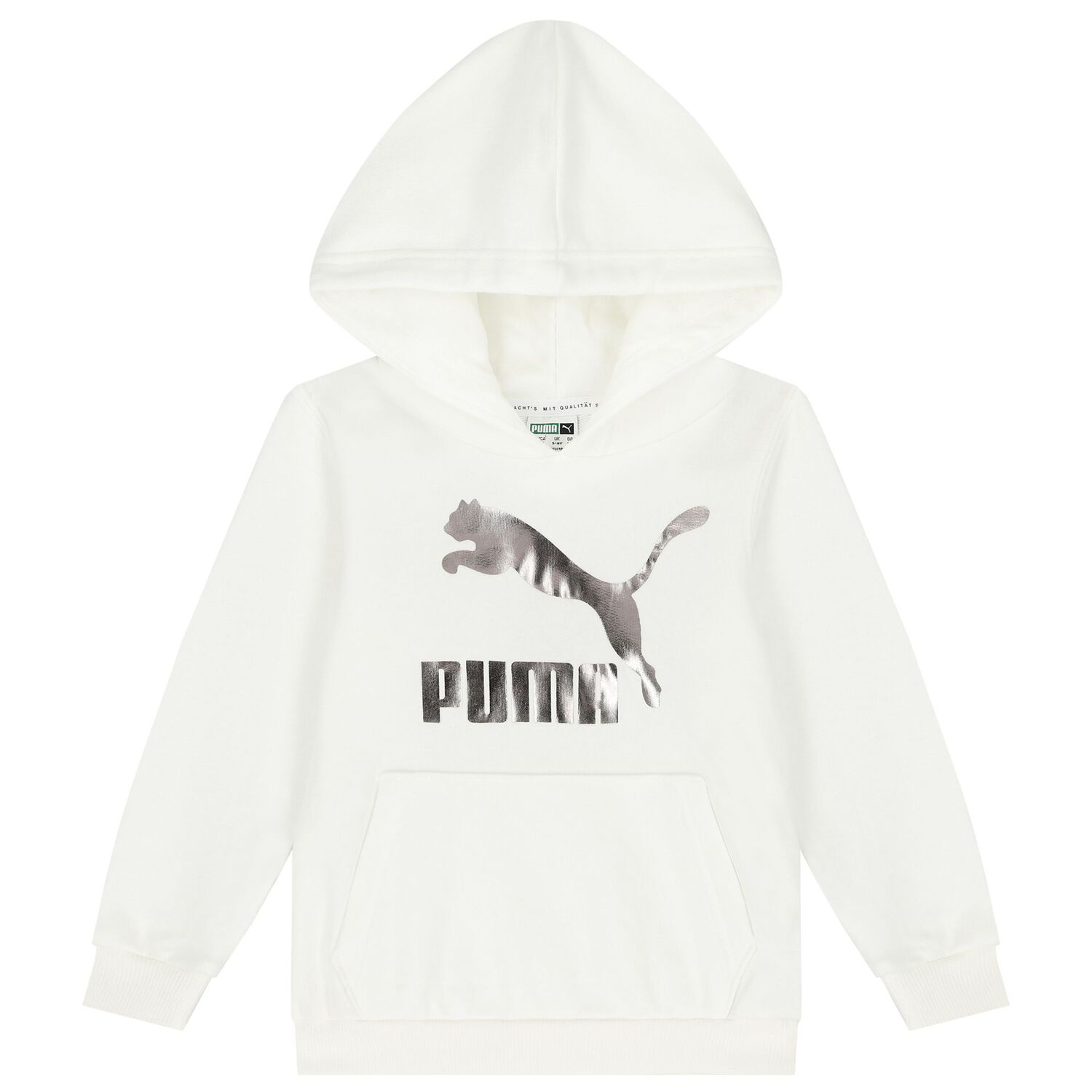 Girls White Logo Hooded Top, 1, hi-res image number null