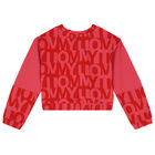 Girls Red & Pink Logo Sweatshirt, 1, hi-res