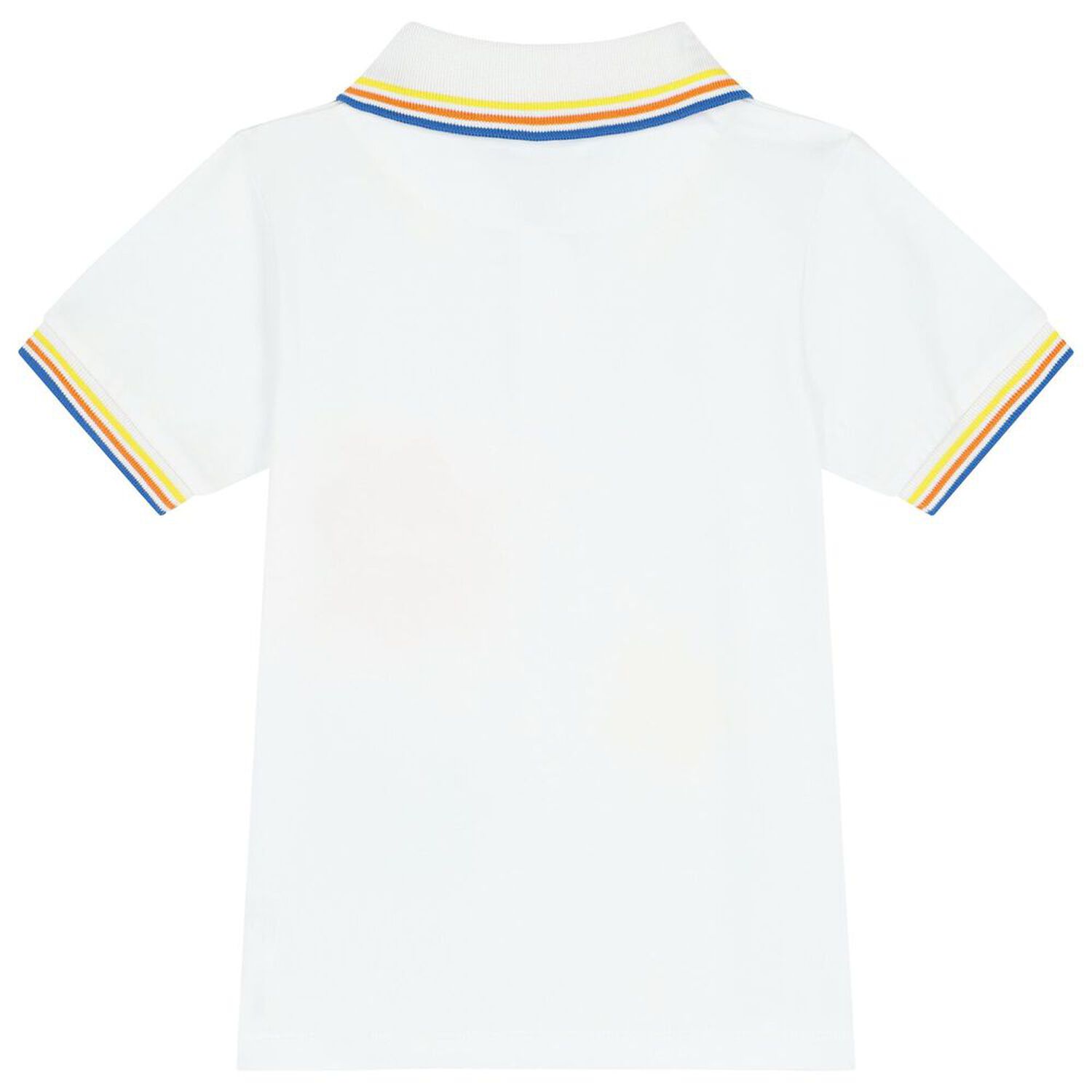 Boys White & Orange Logo Shorts Set, 1, hi-res