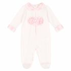 Baby Girls Pink Flower Babygrow, 1, hi-res