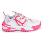 Girls White & Pink Logo Trainers, 1, hi-res