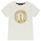 Boys White & Navy Blue Logo Pyjamas, 1, hi-res