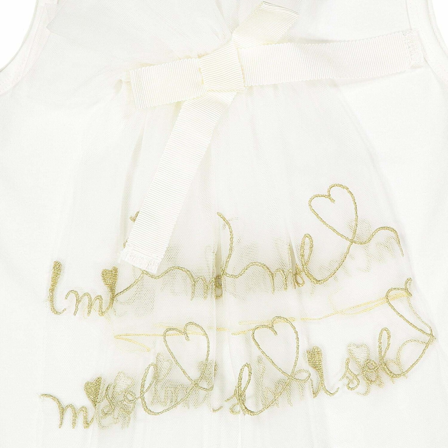Girls Ivory & Gold Logo Top, 1, hi-res image number null