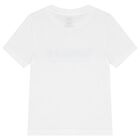 Boys White Logo T-Shirt, 4, hi-res