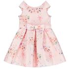Girls Pink Floral Satin Dress, 1, hi-res