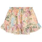 Girls Multi-Coloured Floral Skirt, 1, hi-res