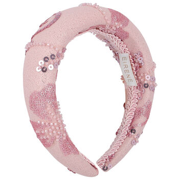 Girls Pink Sequins & Beads Hairband