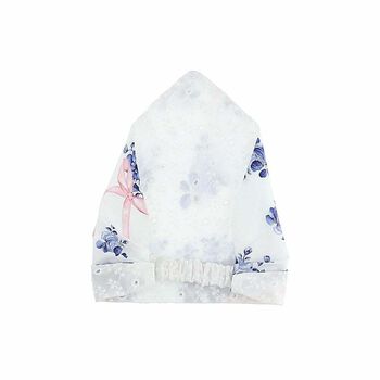 Baby Girls White Printed Bandanna
