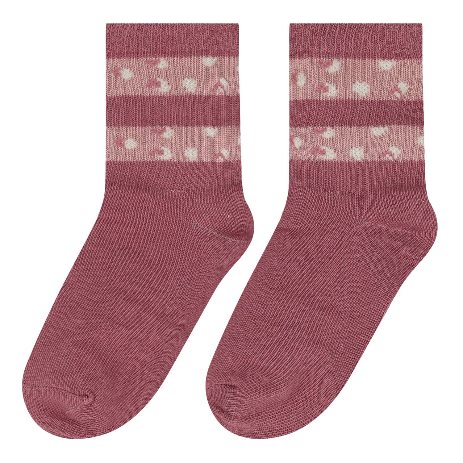 Girls Pink & Ivory Heart Socks (3 Pack), 1, hi-res image number null