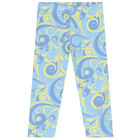 Girls White & Blue Butterfly Leggings Set, 1, hi-res