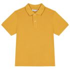 Boys Yellow Logo Polo Shirt, 4, hi-res