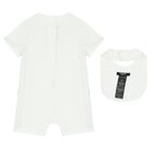 White Logo Baby Romper Gift Set, 1, hi-res
