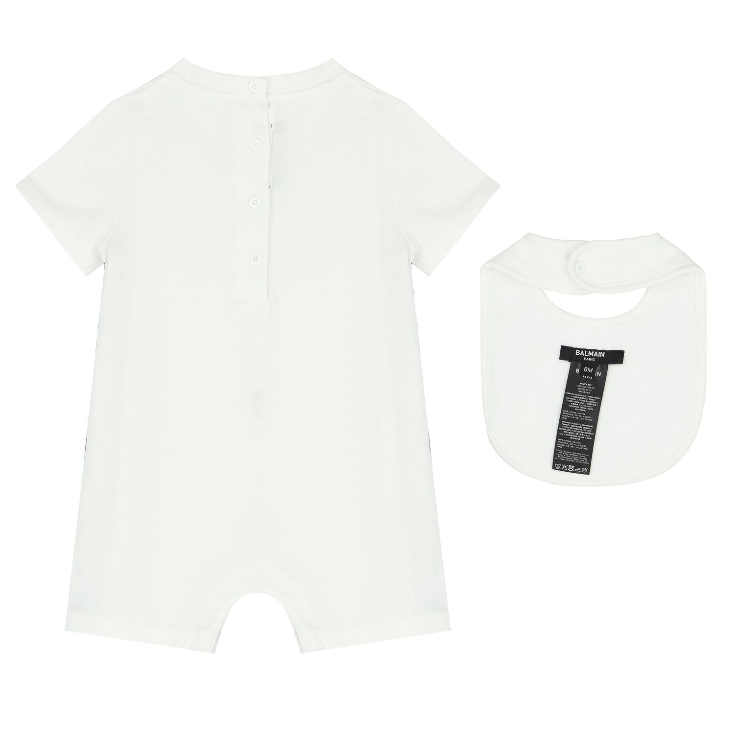 White Logo Baby Romper Gift Set, 1, hi-res