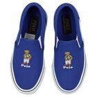 Boys Blue Polo Bear Slip-On Trainers, 1, hi-res