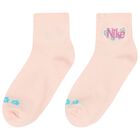 Girls White & Pink Logo Socks ( 6-Pack ), 1, hi-res
