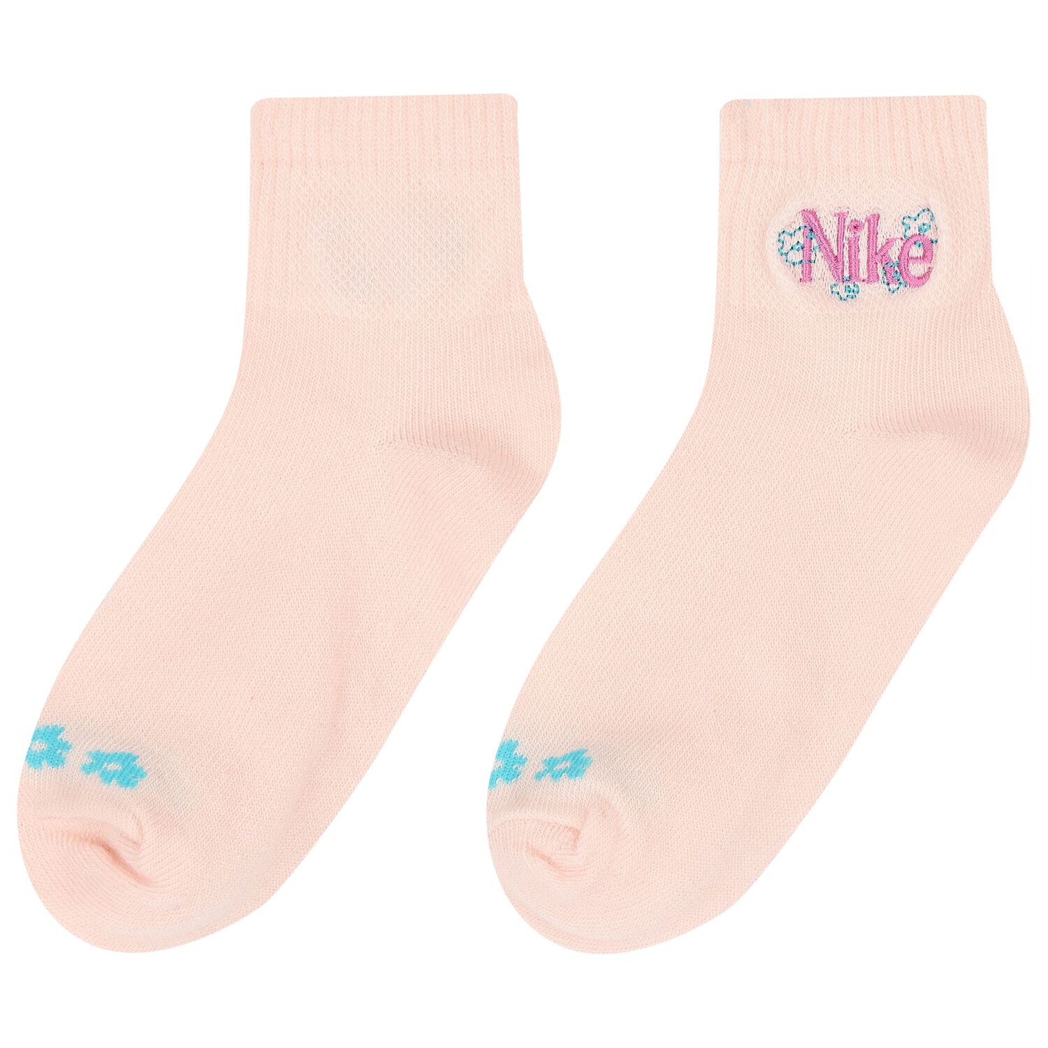 Girls White & Pink Logo Socks ( 6-Pack ), 1, hi-res image number null