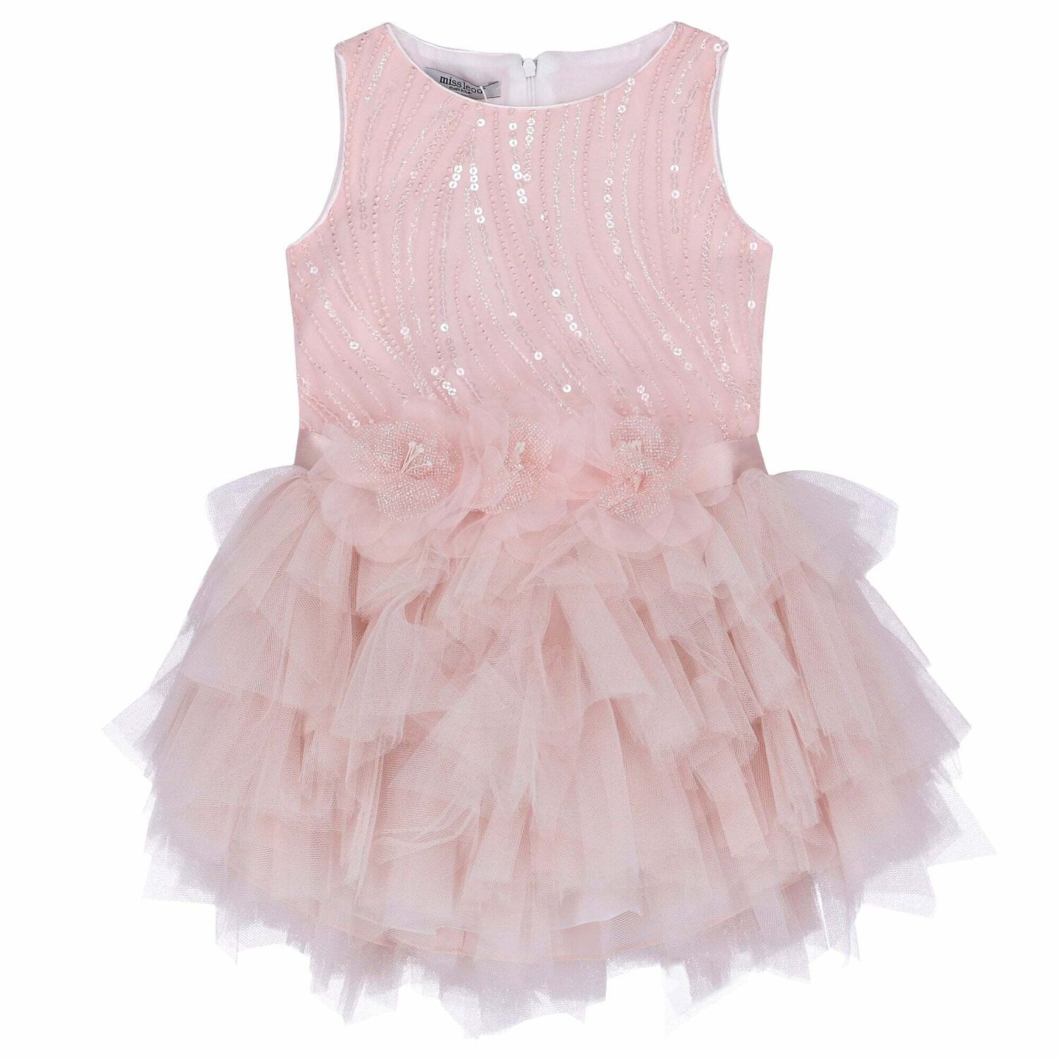 Girls Pink Embellished Dress, 1, hi-res