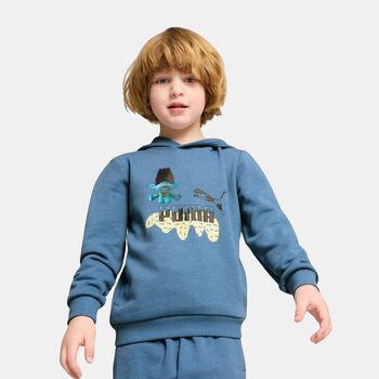 Boys Blue Trolls Logo Hooded Top
