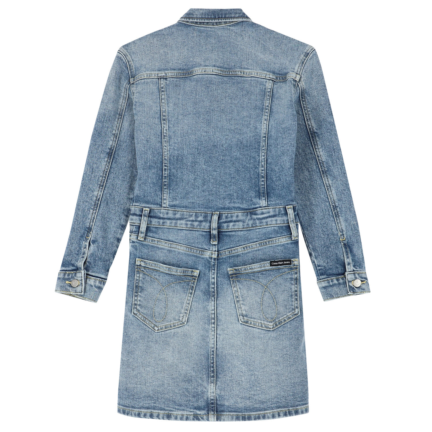 Girls Blue Denim Dress, 1, hi-res image number null