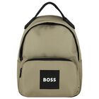 Boys Beige Canvas Backpack, 1, hi-res