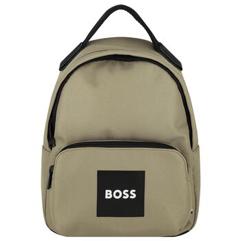Boys Beige Canvas Backpack